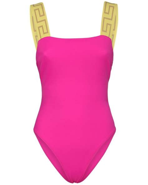 pink versace bathing suit